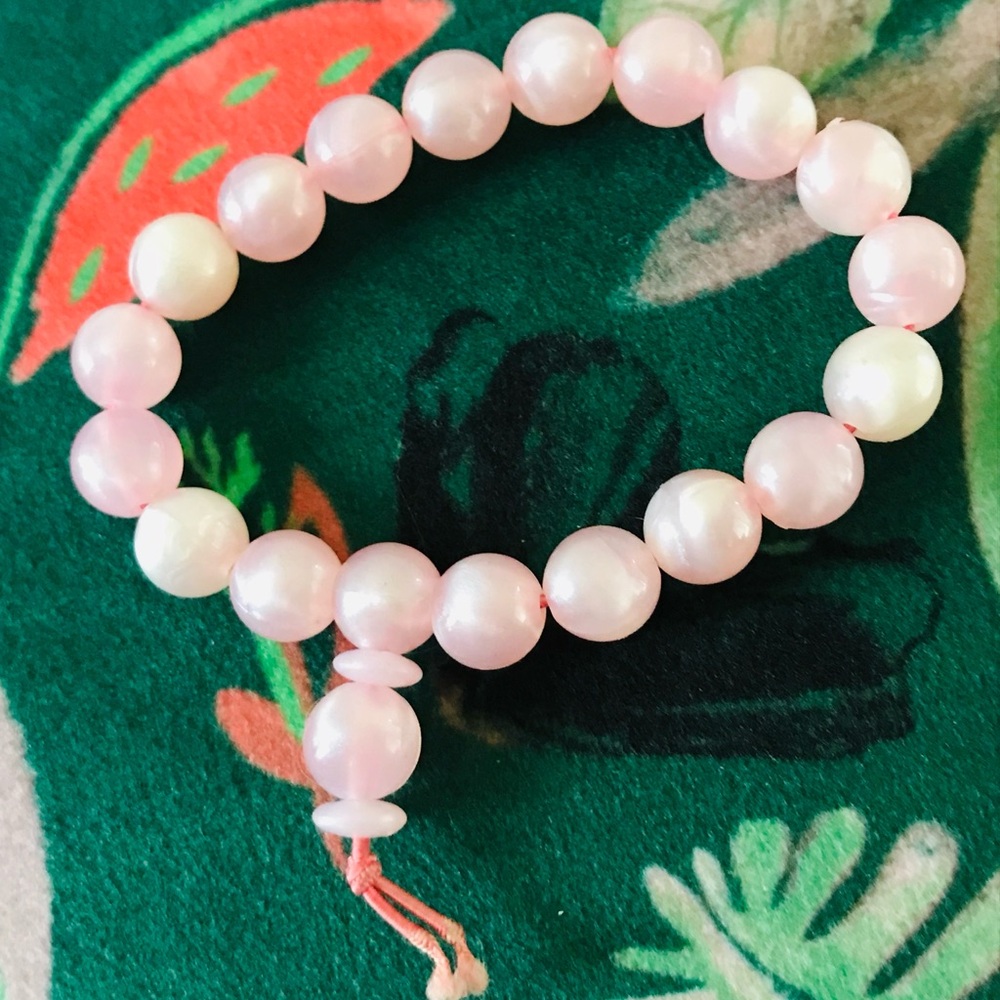 NWOT Adjustable Pastel PINK BEADED BRACELET O/S